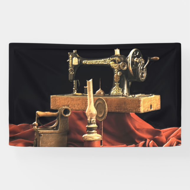 Vintage Antique Sewing Machine Banner (Horizontal)