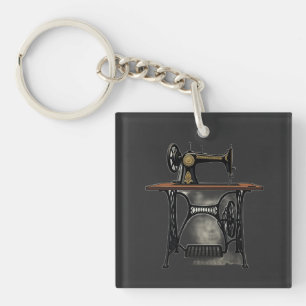 Vintage Antique Sewing Machine Keychain