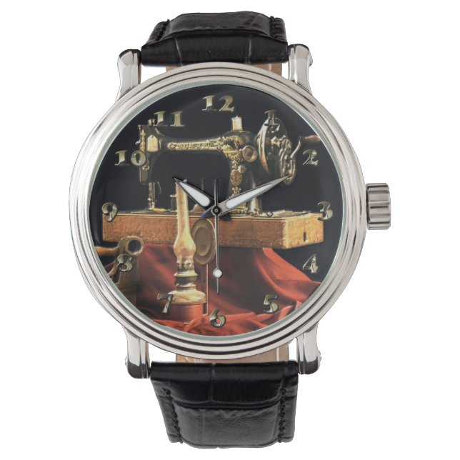 Vintage Antique Sewing Machine Watch (Front)