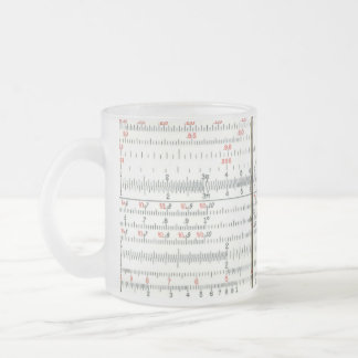 Vintage Antique Slide Rule Close-Up Photo Frosted Glass Coffee Mug
