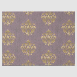 Vintage Antique Smoky Mauve Medallion Tissue Paper
