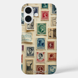 Vintage Antique Stamps   iPhone 16 Case