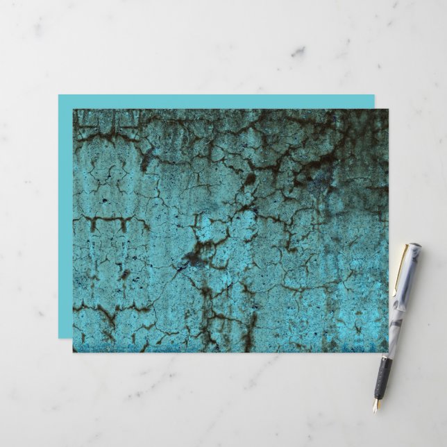 Vintage Antique Teal Green Texture Grunge (Front/Back In Situ)