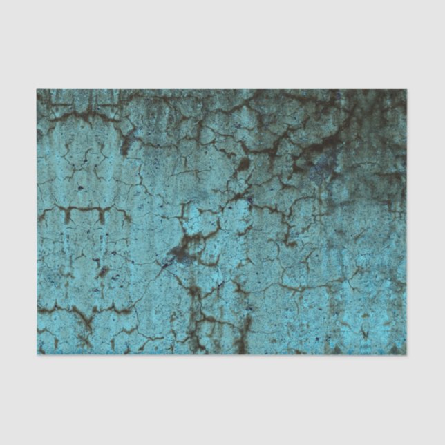 Vintage Antique Teal Green Texture Grunge Tissue Paper (Front)