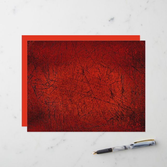 Vintage Antique Texture Dark Red Black Scratches (Front/Back In Situ)