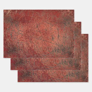 Vintage Antique Texture Red Black Scratches Wrapping Paper Sheet