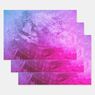 Vintage Antique Textured Pink Purple Decoupage Wrapping Paper Sheet