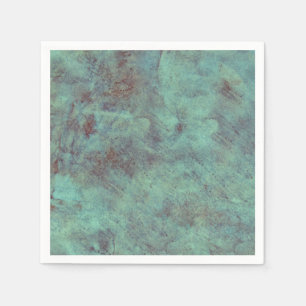 Vintage Antique Textured Teal Brown Decoupage Napkin