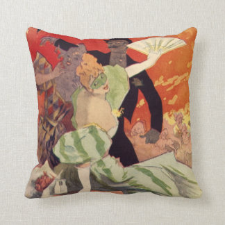 Vintage Antique Theatre Opera Carnaval Throw Pillow
