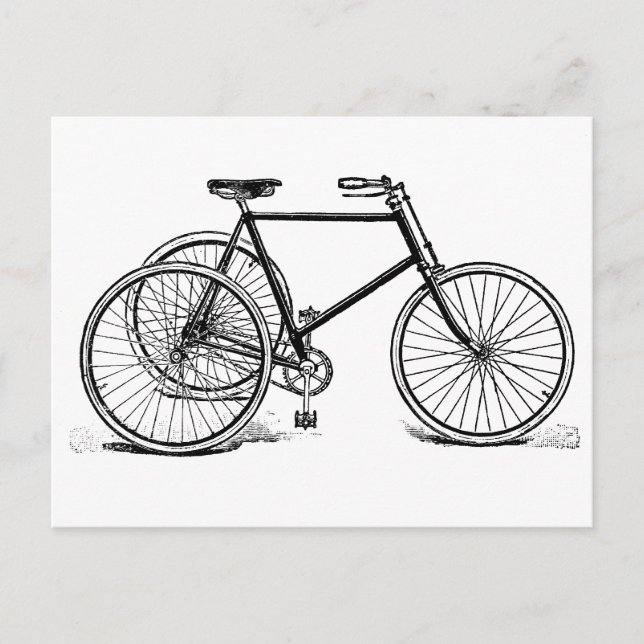 Vintage Antique Tricycle Postcard (Front)