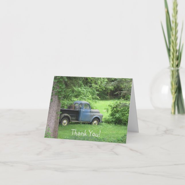 Vintage Antique Truck Thank You Card (Front)