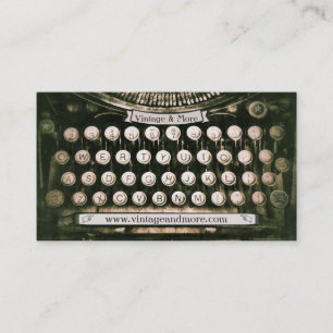 Vintage Antique Typewriter Business Card Template