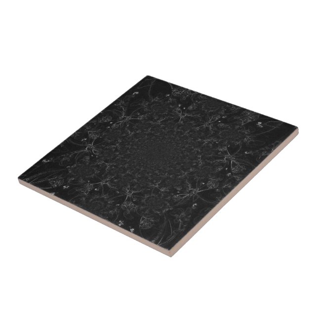 Vintage Antique Victorian Black Kaleidoscope Tile (Side)