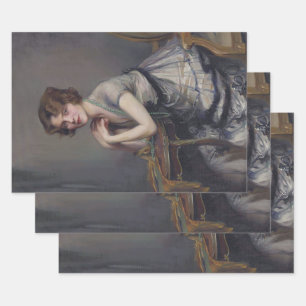 Vintage Antique Victorian Edwardian Woman Wrapping Paper Sheet