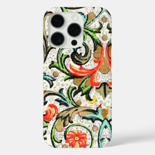 Vintage Antique Victorian Floral Pattern iPhone 16 Pro Case