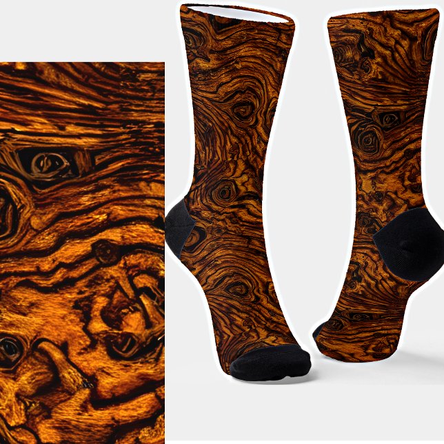 Vintage Antique Weathered WoodGrain Wood Look Socks (Creator Uploaded)