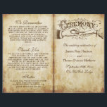 Vintage Antique Wedding Ceremony Program Templates<br><div class="desc">Celebrate in style with these vintage wedding ceremony programs. The template is easy to personalize with your own wording or click to customize further to change the font colours,  styles,  layout and more.</div>