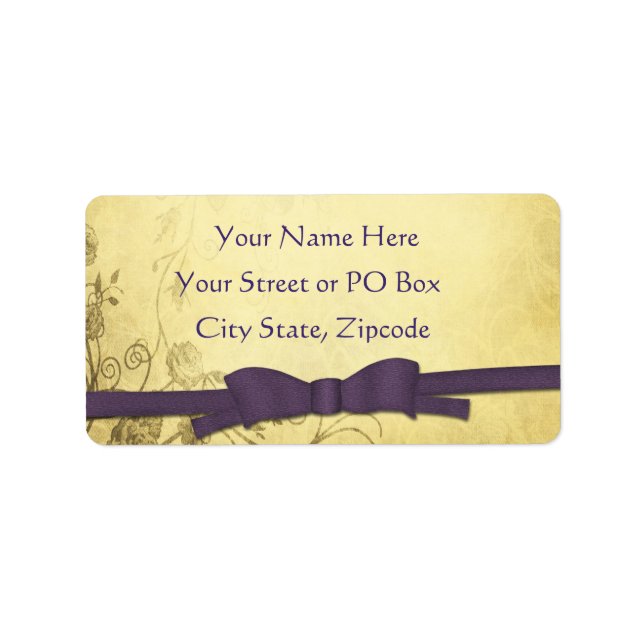 Vintage Antique With Bow Wedding Label (Front)