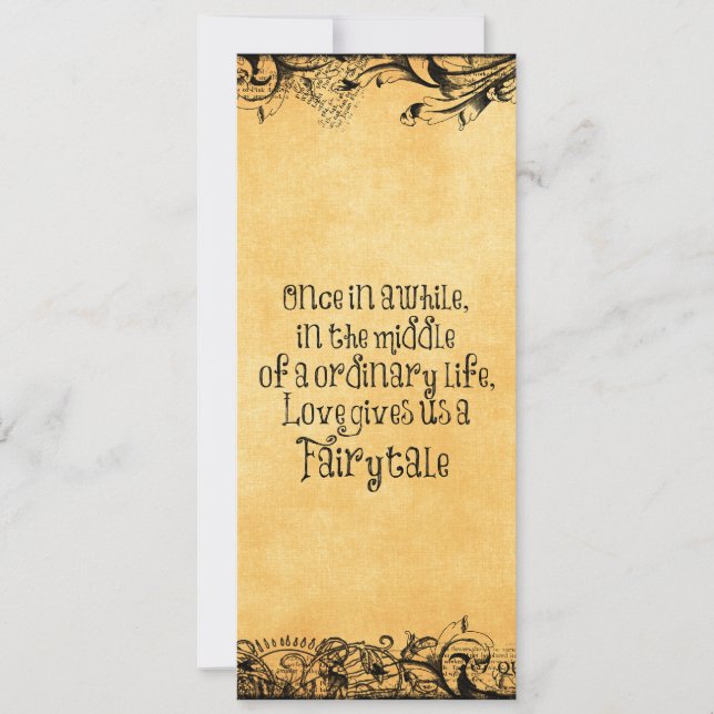 Vintage Antique with Love Quote Wedding Invitation (Front)