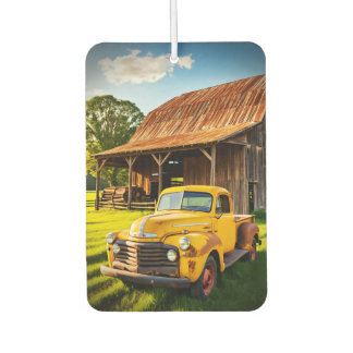 Vintage Antique Yellow Truck Air Freshener