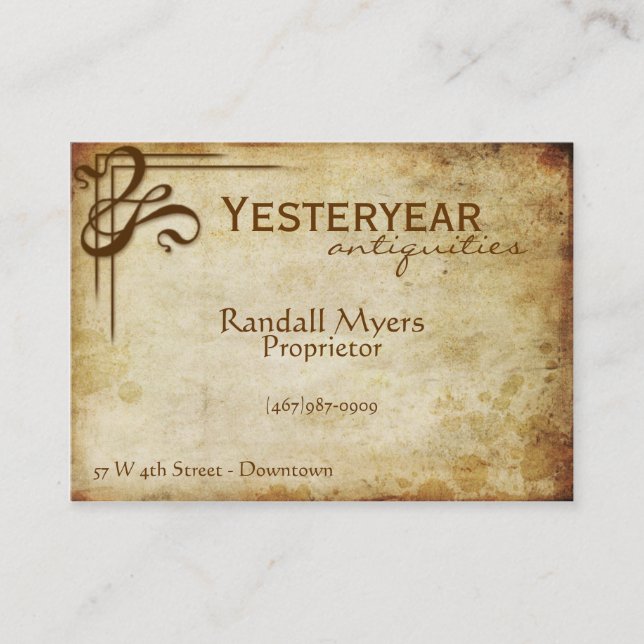 Vintage Antiques Classic Business Card (Front)