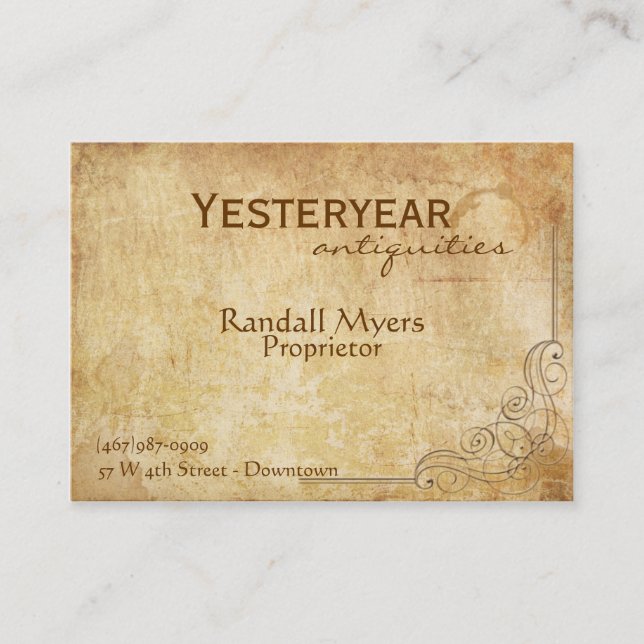 Vintage Antiques Minimal Business Card (Front)