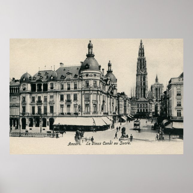 Vintage Antwerp Antwerpen Suikerrui 1900 Poster (Front)