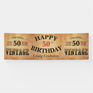 Vintage Any Age Birthday Design Banner