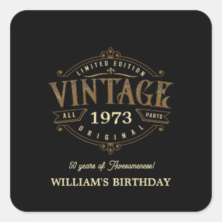 Vintage Any Age Handicraft Theme Square Sticker