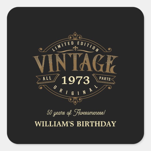 Vintage Any Age Handicraft Theme Square Sticker (Front)