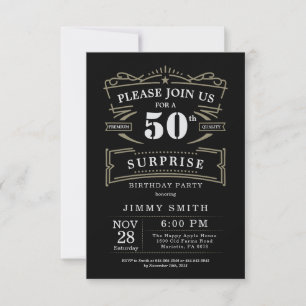 Vintage Any Age Rustic Theme Invitation