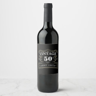 Vintage Any Age Rustic Theme Wine Label