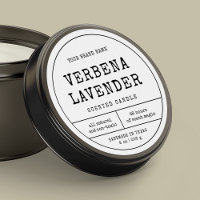 Vintage Apothecary Black White Round Candle Label