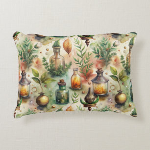 Vintage Apothecary Bottles Pattern (1) Accent Pillow