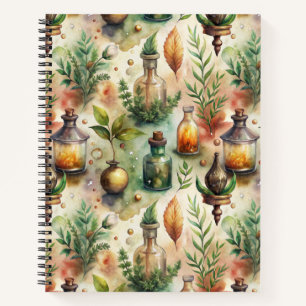 Vintage Apothecary Bottles Pattern (1) Notebook