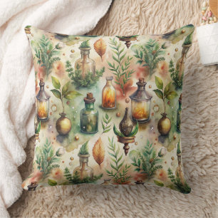 Vintage Apothecary Bottles Pattern (1) Throw Pillow