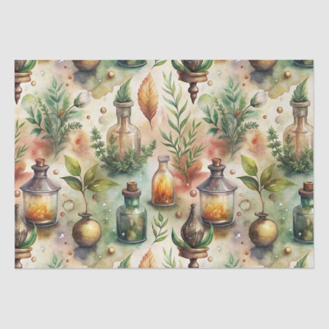 Vintage Apothecary Bottles Pattern (1) Tissue Paper (Front)