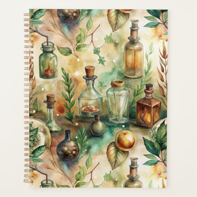 Vintage Apothecary Bottles Pattern (2) Planner (Front)
