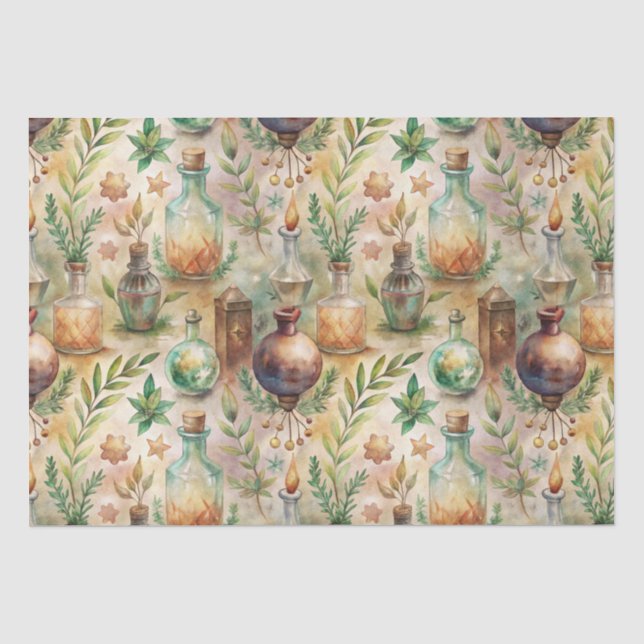 Vintage Apothecary Bottles Pattern (2) Tissue Paper (Front)