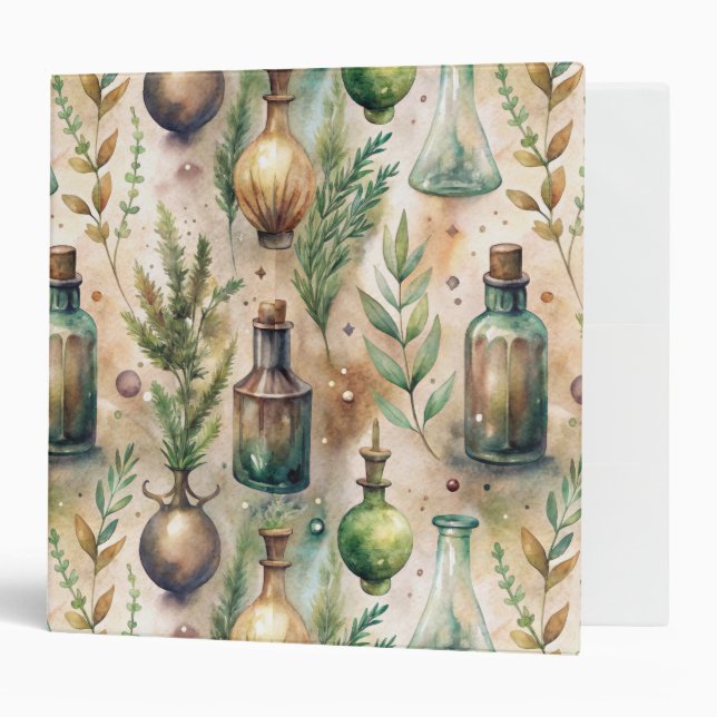 Vintage Apothecary Bottles Pattern (3) Binder (Front/Inside)