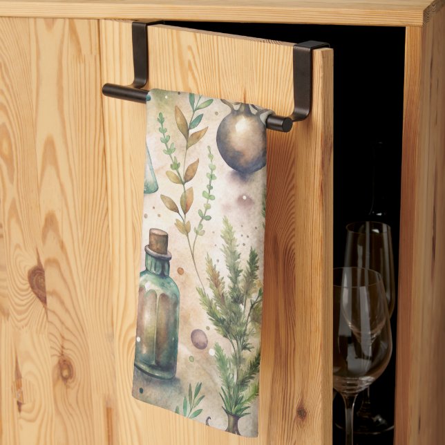 Vintage Apothecary Bottles Pattern (3) Kitchen Towel (Thirds Fold)