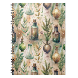 Vintage Apothecary Bottles Pattern (3) Notebook