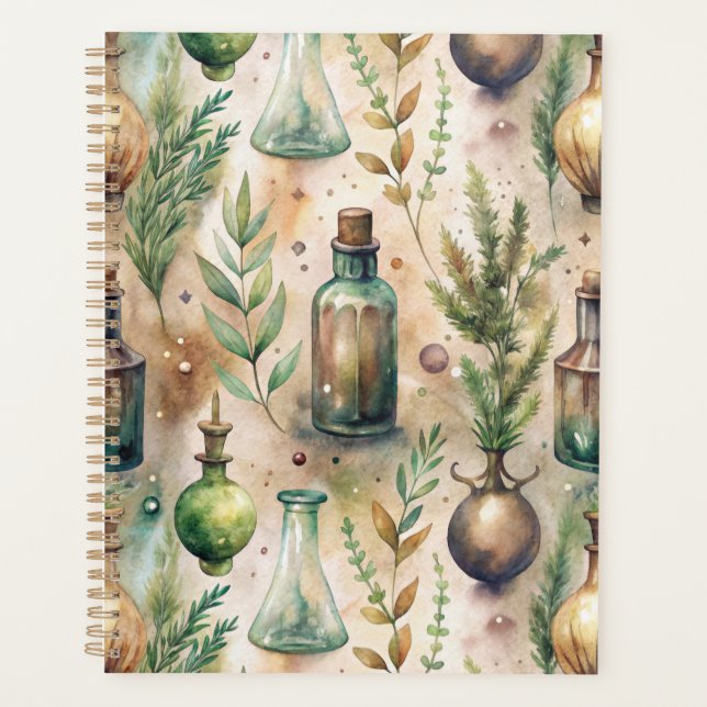 Vintage Apothecary Bottles Pattern (3) Planner (Front)