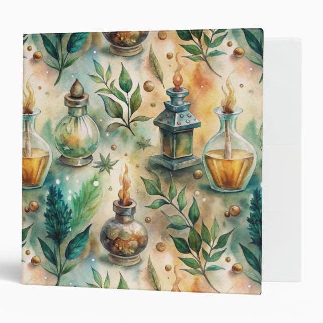 Vintage Apothecary Bottles Pattern (4) Binder (Front/Inside)
