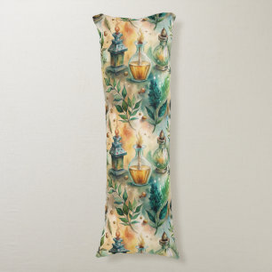Vintage Apothecary Bottles Pattern (4) Body Pillow