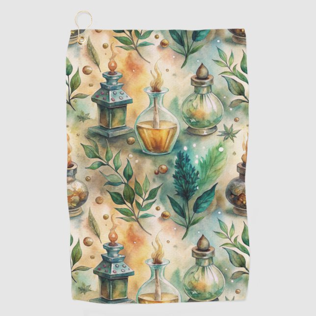 Vintage Apothecary Bottles Pattern (4) Golf Towel (Front)