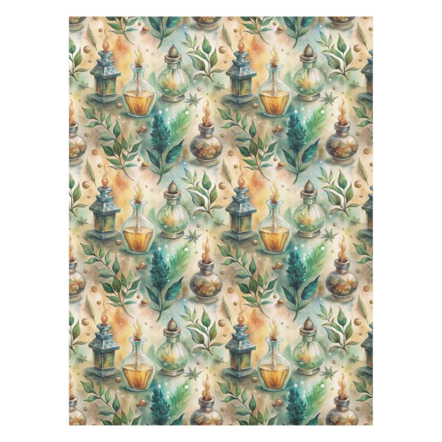 Vintage Apothecary Bottles Pattern (4) Tablecloth (Front)