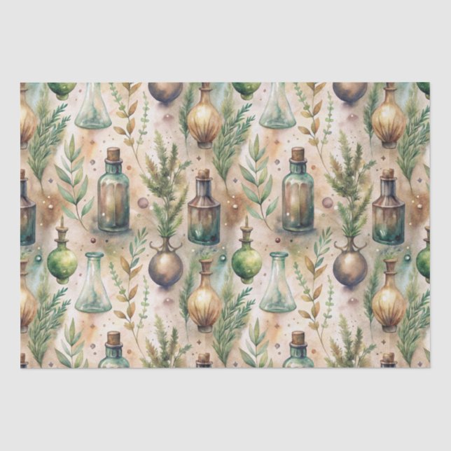 Vintage Apothecary Bottles Pattern (4) Tissue Paper (Front)