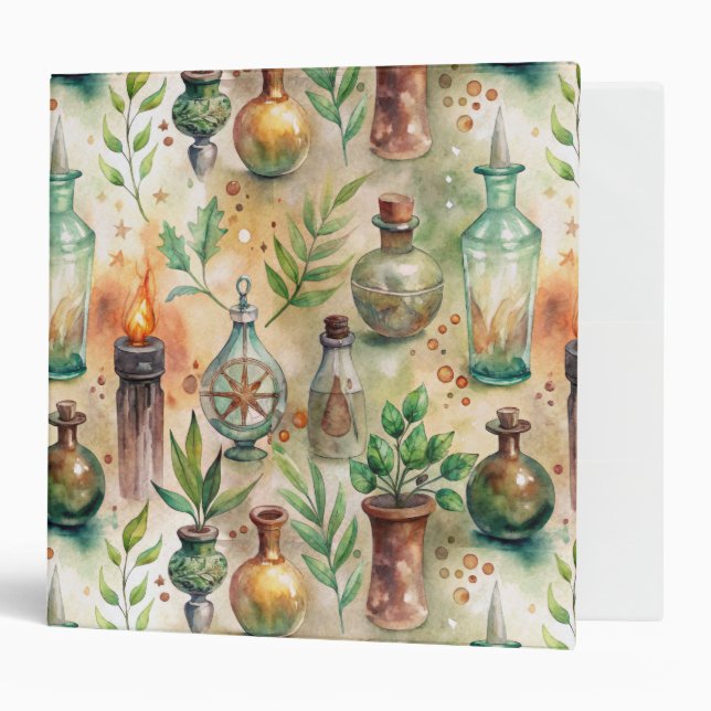 Vintage Apothecary Bottles Pattern (5) Binder (Front/Inside)