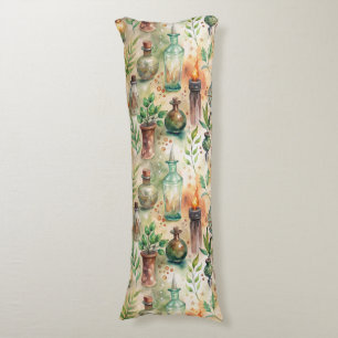 Vintage Apothecary Bottles Pattern (5) Body Pillow